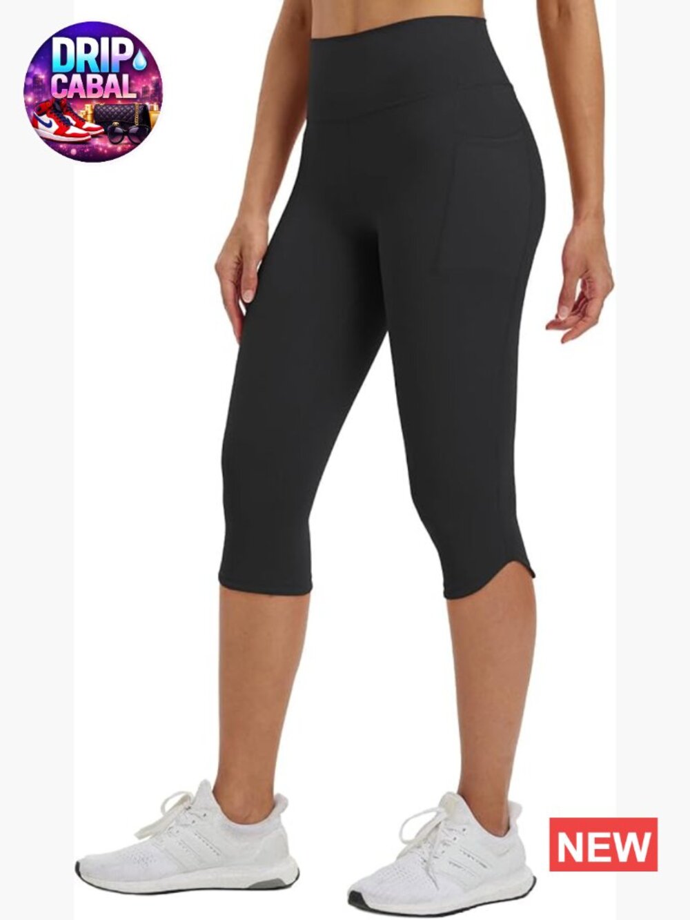 High Waisted Capri Leggings with Pockets Tummy Control Yoga Gym Capris